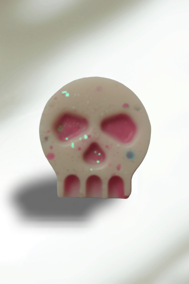 candy floss and marshmallow skull wax melts